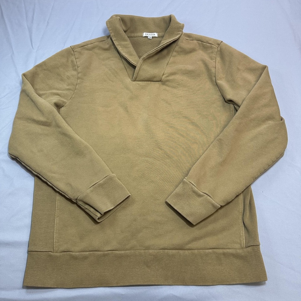 Gustin Sweatshirt Mens 2XL Brown Rolled Neck Heavyweight Casual Quiet USA
